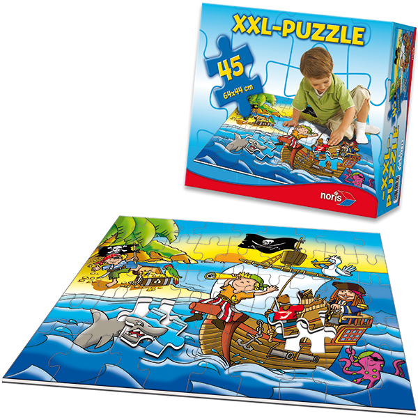 Noris XXL Bodenpuzzle Piraten mit 45 großen Teilen [Kinderspielzeug]